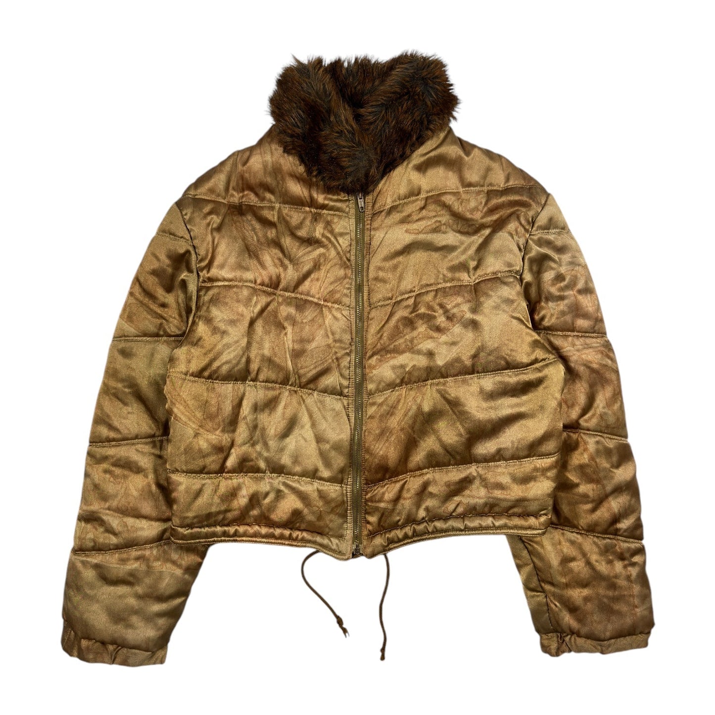 Armani Jeans Bronze Cropped Puffer Jacket