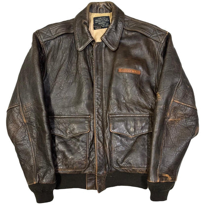 Avirex A-2 Leather Jacket In Brown ( XS )