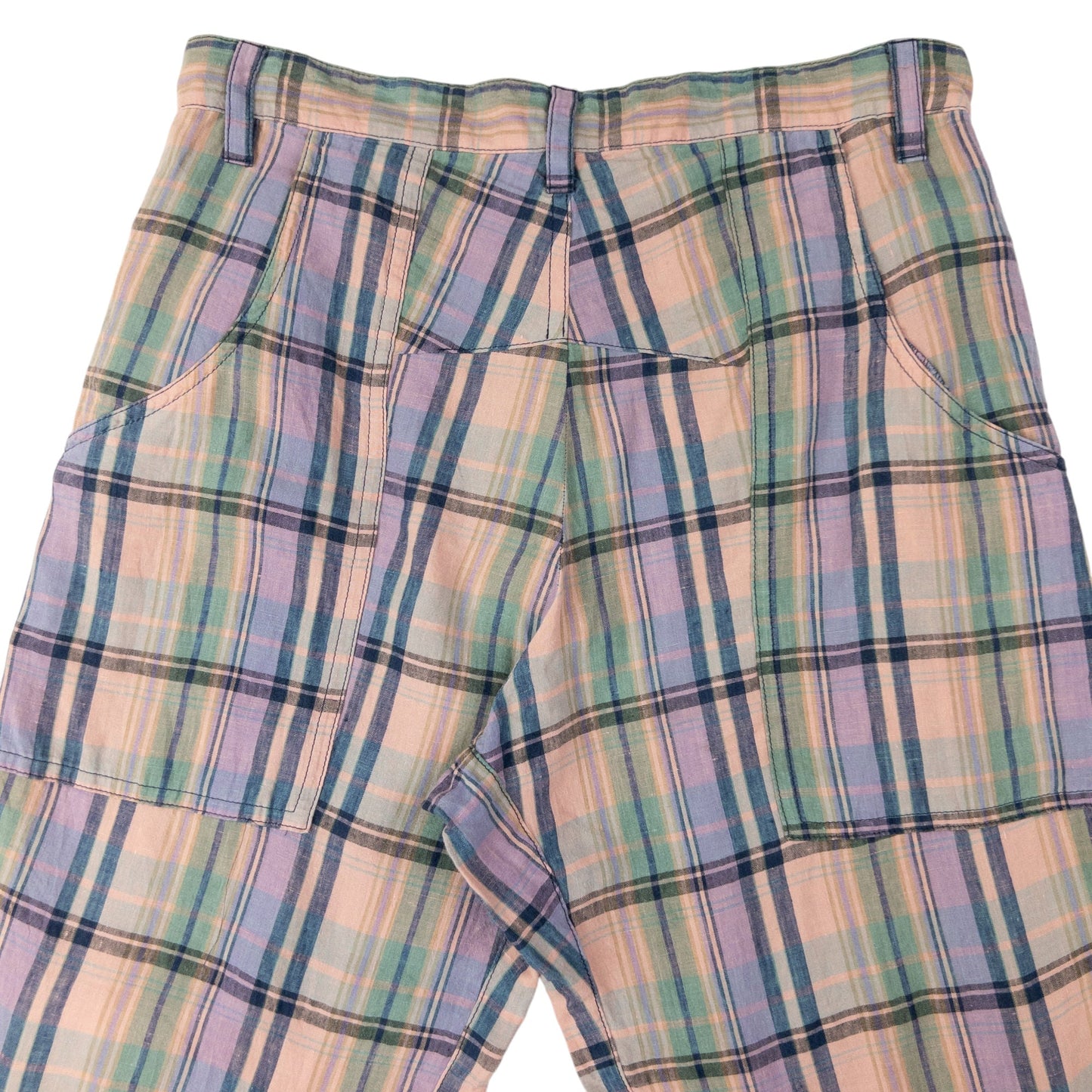 Vintage Yohji Yamamoto Checkered Cropped Linen Trousers Size W33