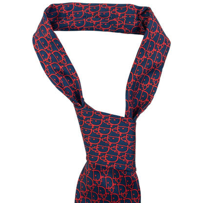 Vintage 90s Dior Monogram Silk Tie | O/S, Navy