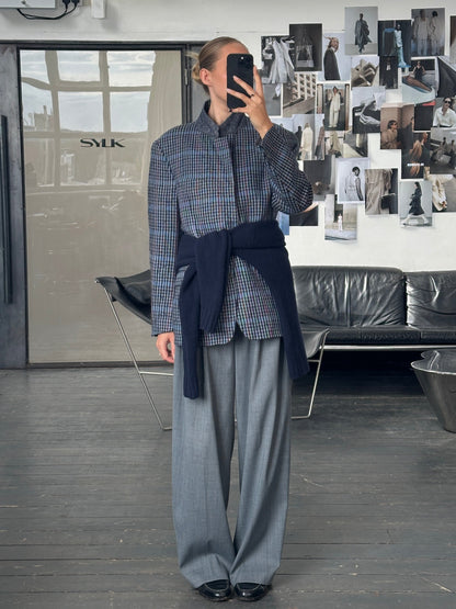 Christian Dior Monsieur 1990s Brushed Wool Houndstooth Blazer - 42R/XL