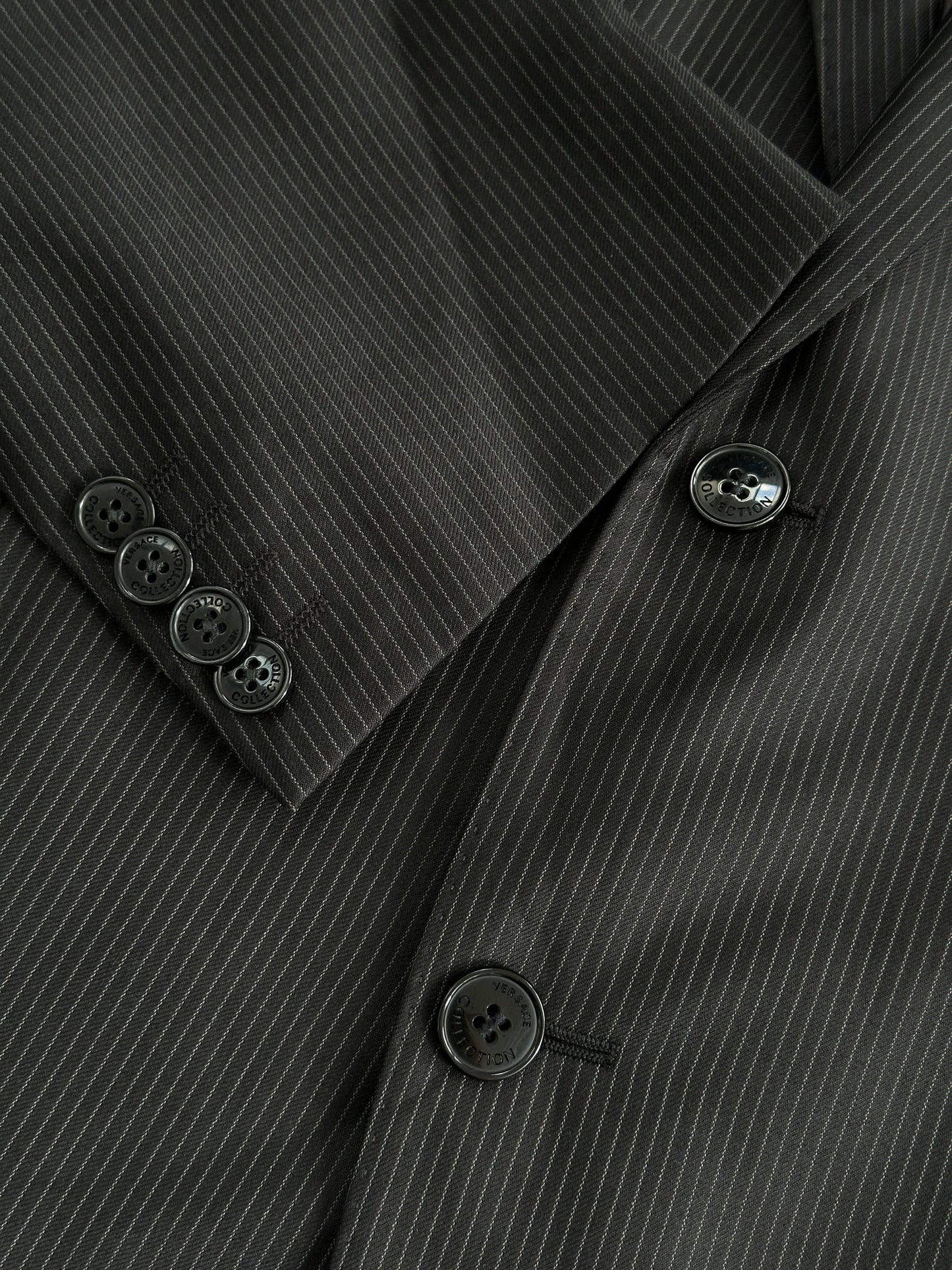 Versace Collection Stripe Wool Single Breasted Blazer - 40R/L