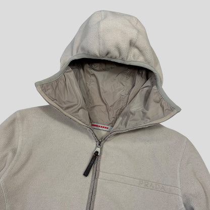 Prada Sport 2006 Spellout Logo Balaclava Fleece Jacket - M | Default Title, Cream