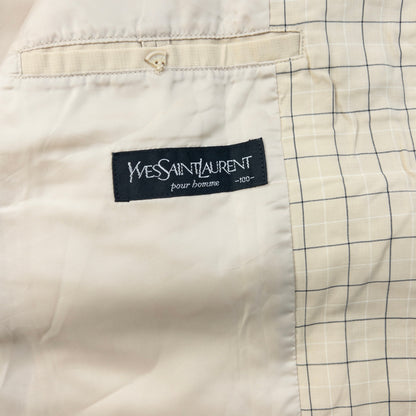 Vintage 90s YSL Yves Saint Laurent Harrington Jacket Size S | Small, Beige
