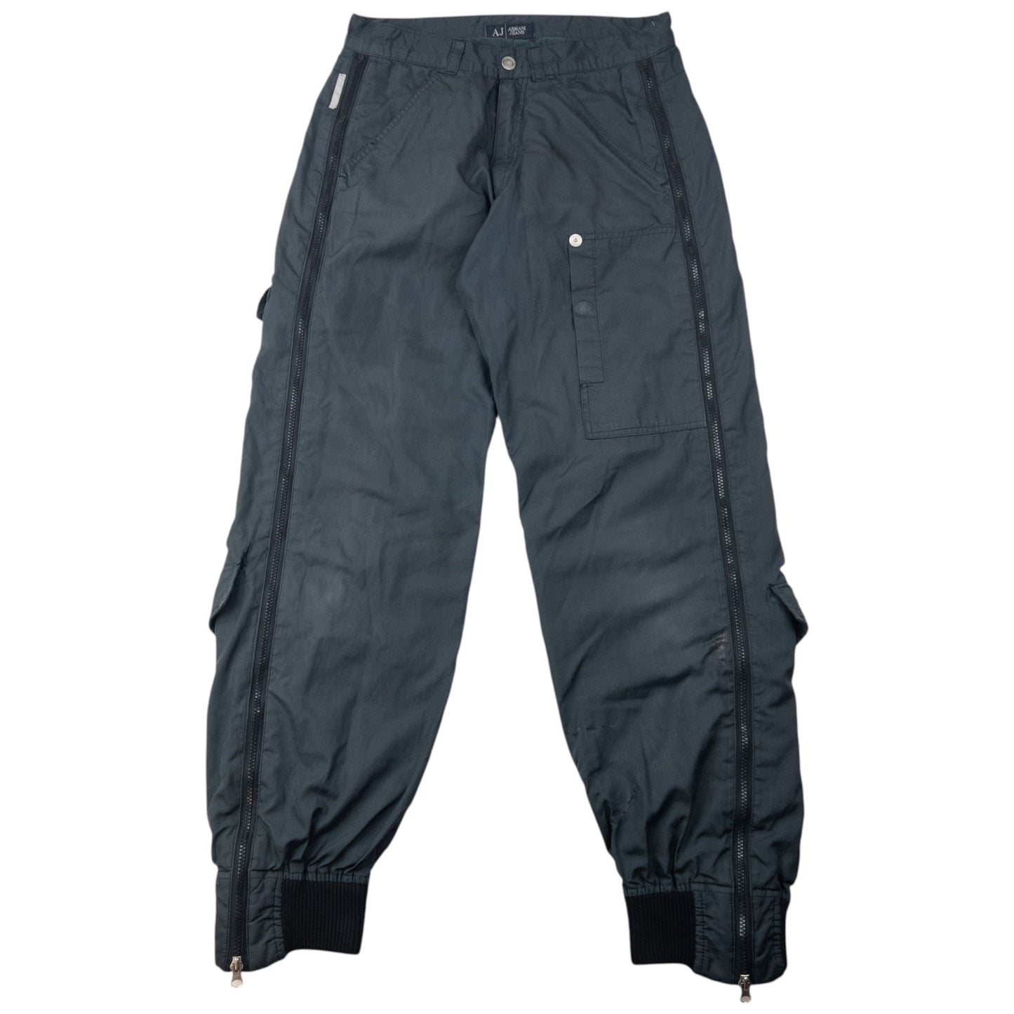 Vintage 2000s Armani Jeans Full Zip Trousers Size W30 | W30, Grey