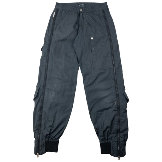 Vintage 2000s Armani Jeans Full Zip Trousers Size W30 | W30, Grey