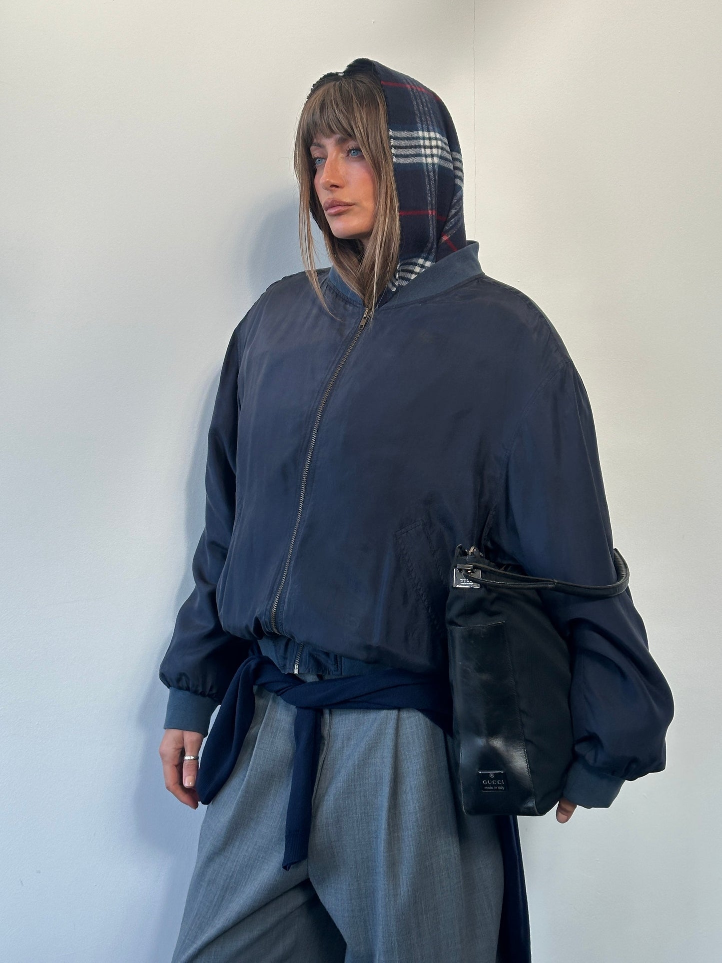 Italian Vintage 1990s Pure Silk Bomber Jacket - XL