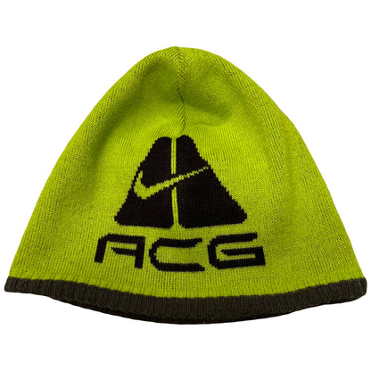 Nike ACG Reversible Beanie In Neon Green & Brown ( M )