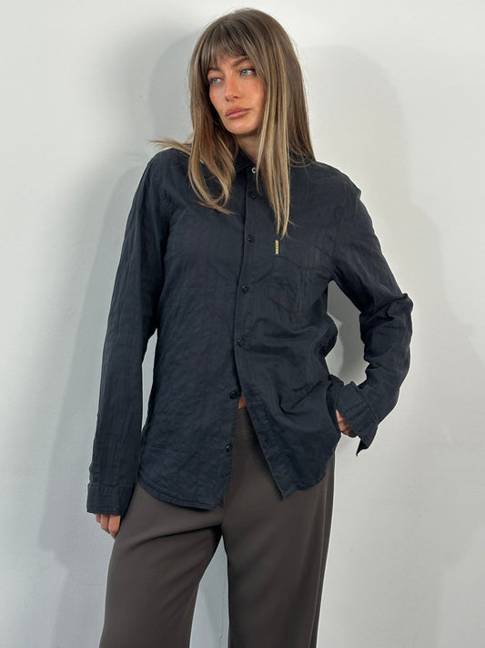 Armani Jeans 1990s Cotton Logo Shirt - M