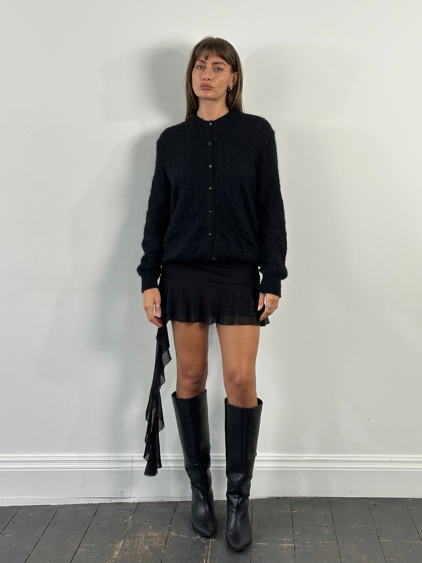 Italian Vintage 1990s Mohair Knitted Cardigan - M/L