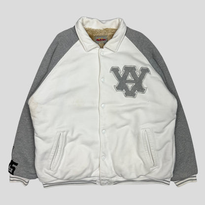 Avirex 00’s Faux Fur Lined Cotton Bomber Jacket - XL | White