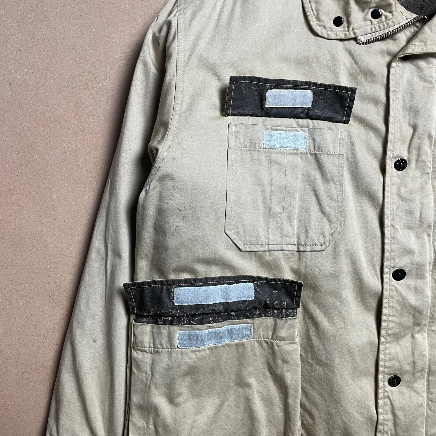 A/W 1993 Sand Gold Raso Gommato Multi Pocket Field Jacket