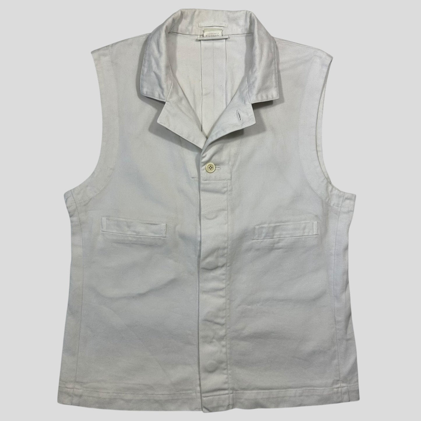 Comme Des Garçons Homme Plus 1994 Cotton Gilet Vest Jacket - M | Default Title, White