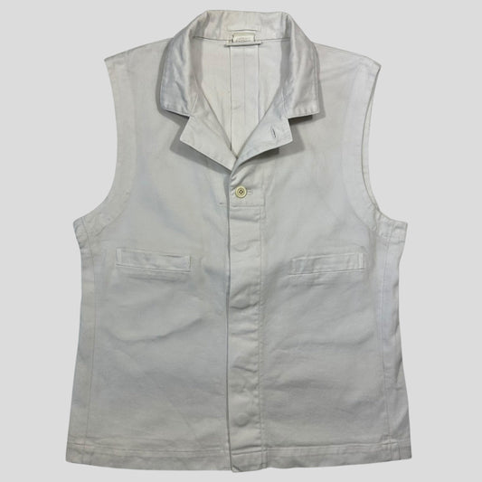 Comme Des Garçons Homme Plus 1994 Cotton Gilet Vest Jacket - M | Default Title, White