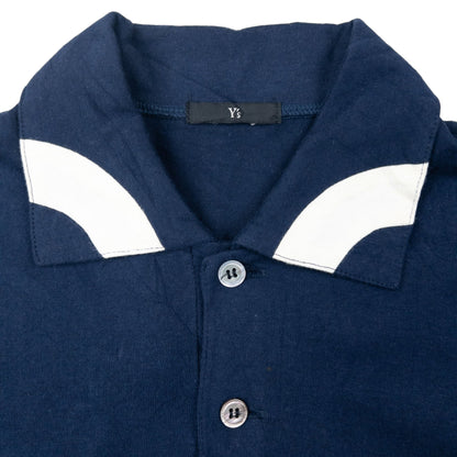 Vintage 90s Yohji Yamamoto Long Sleeve Polo Shirt Size M | Medium, Navy