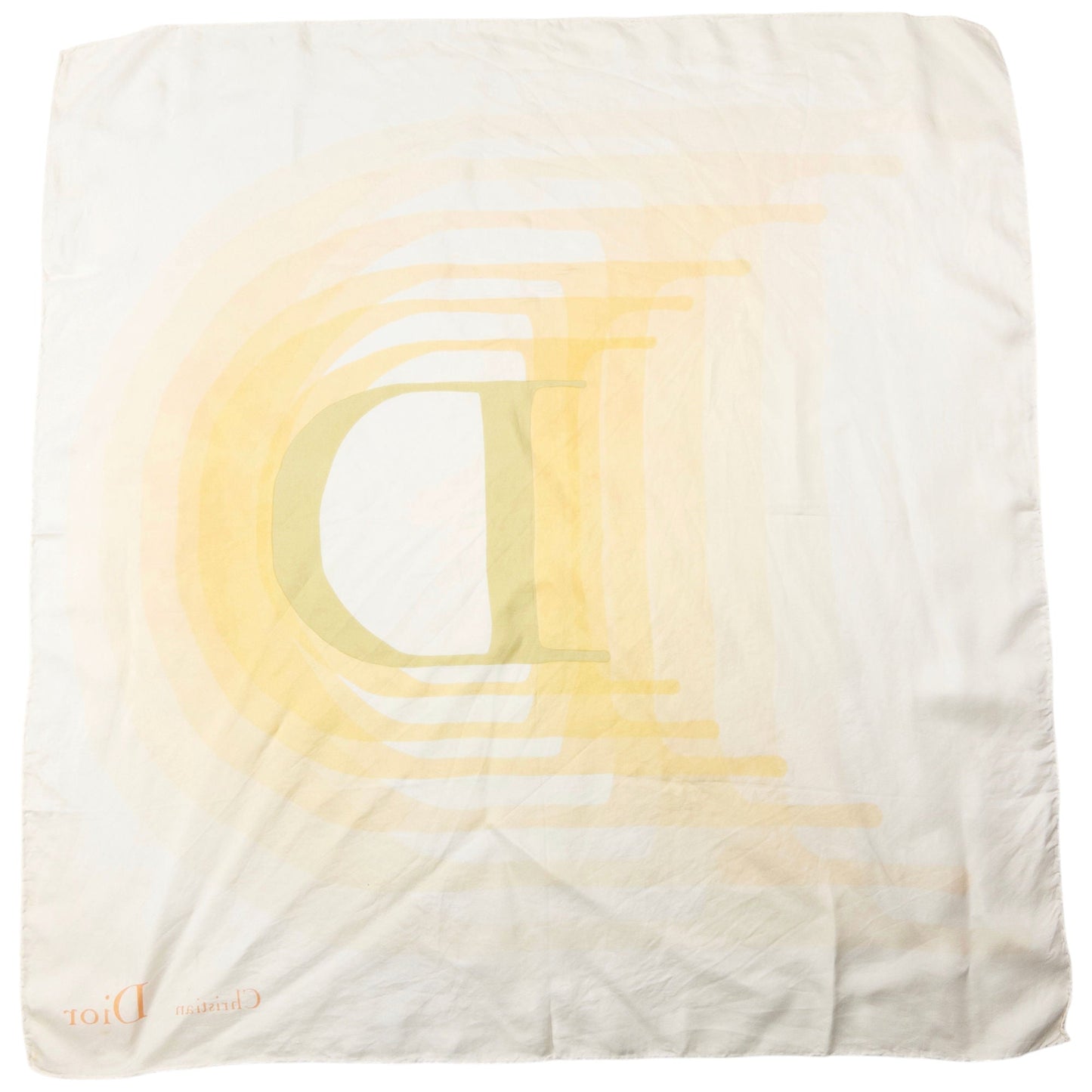 Vintage 2000s Dior Gradient Silk Scarf | O/S, Cream