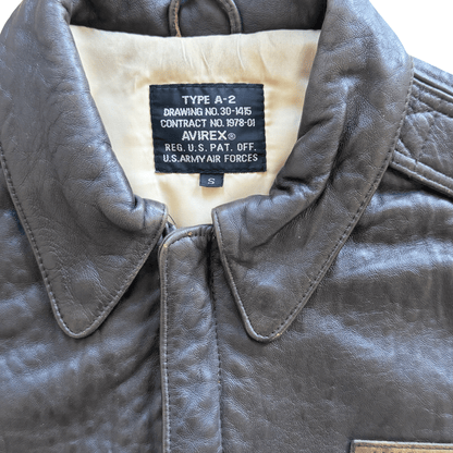 Avirex 'Pride of The Yanks' 90's A2 Leather Flight Jacket - S | S / M, Red