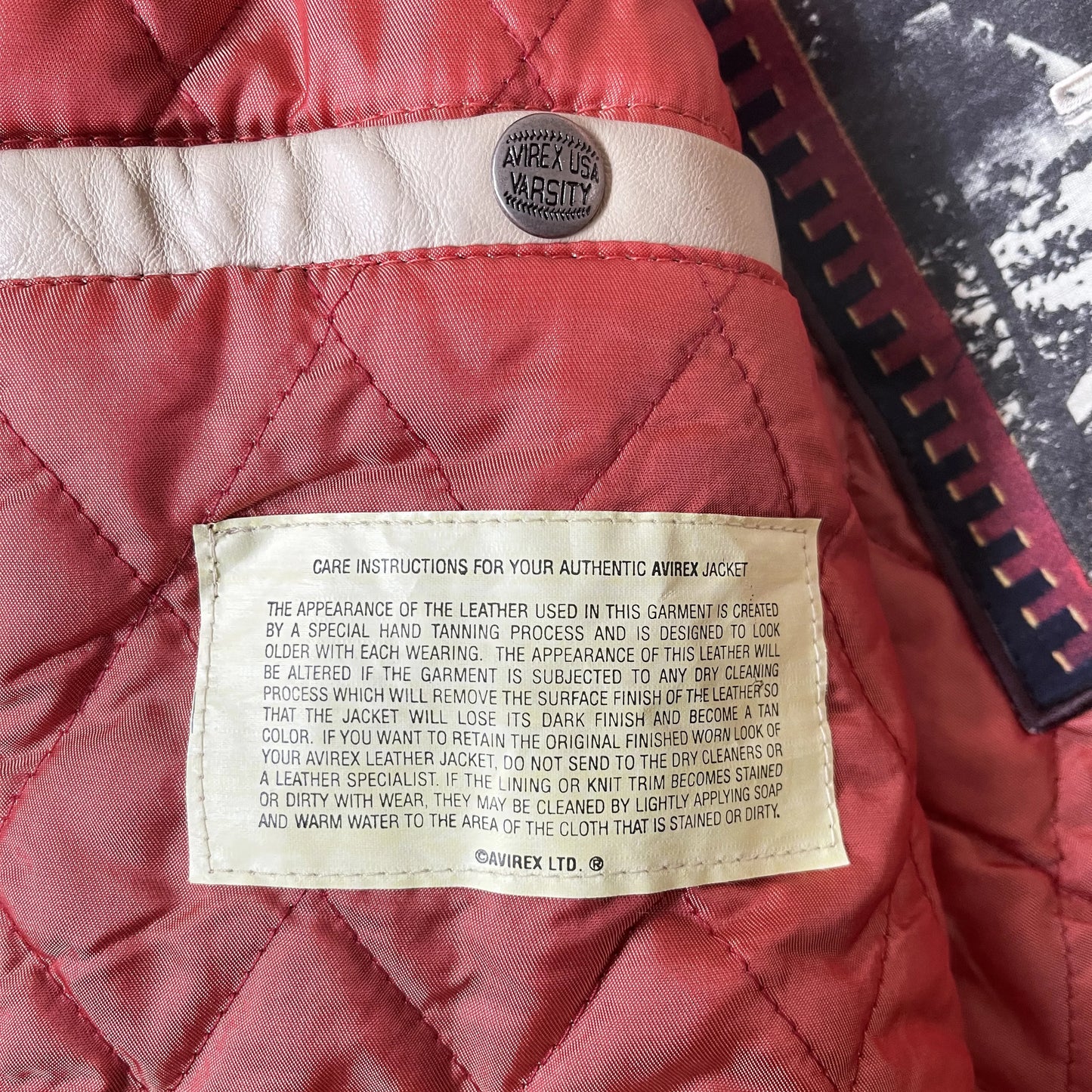 Avirex 'Spider Rock' Leather Varsity Jacket - S