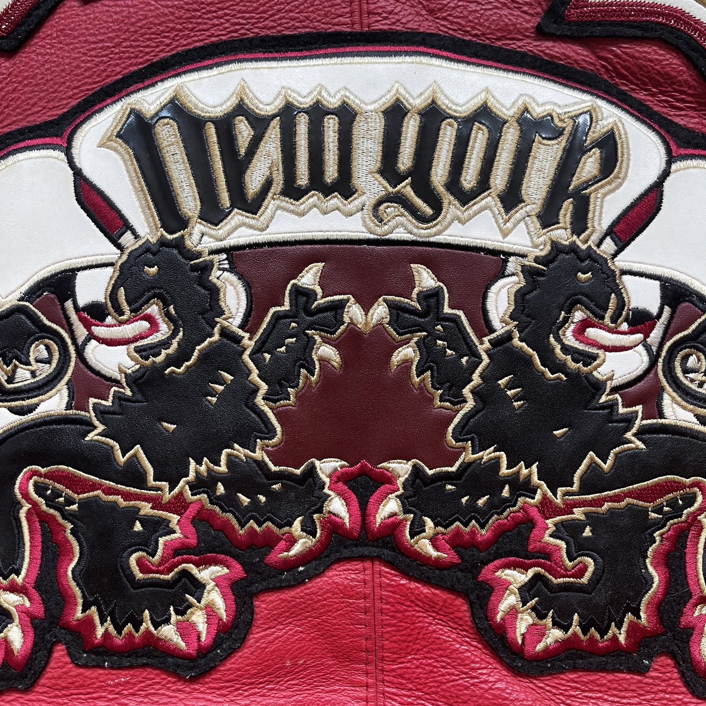 Avirex New York Lions Leather Varsity Jacket - L