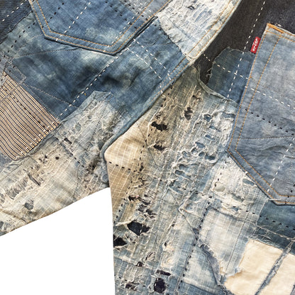 Boro Sashiko Distressed 501 Jeans - W36"