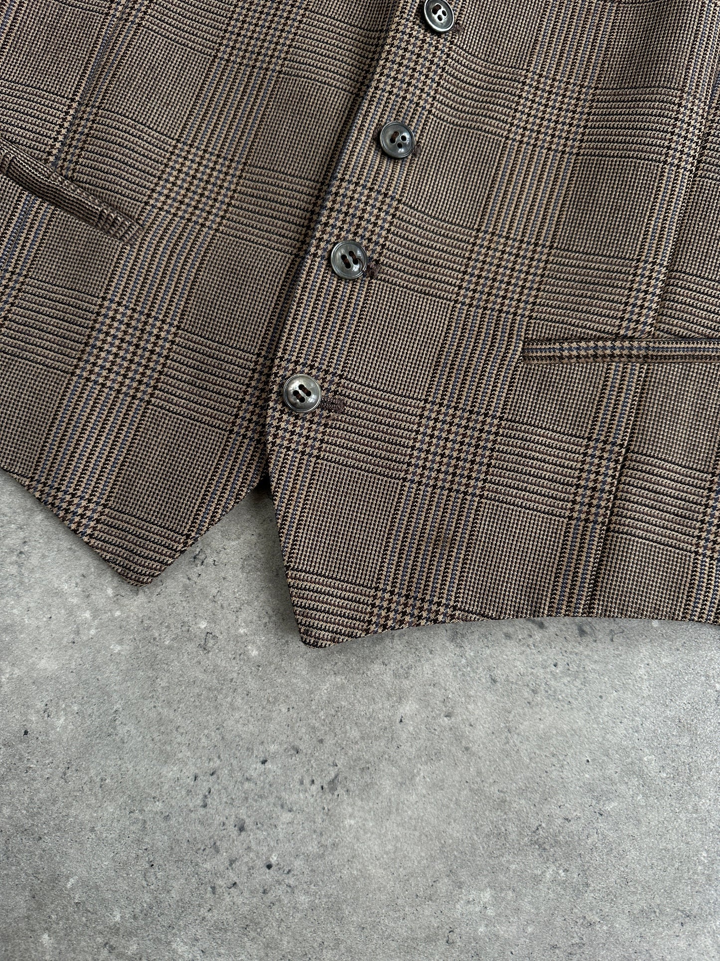 Vintage Wool Check Waistcoat - L