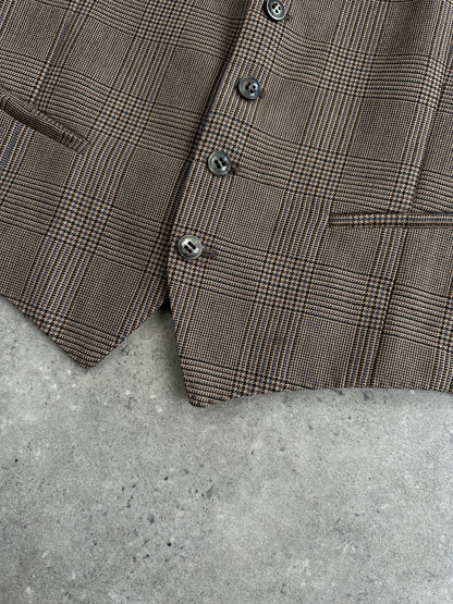 Vintage Wool Check Waistcoat - L