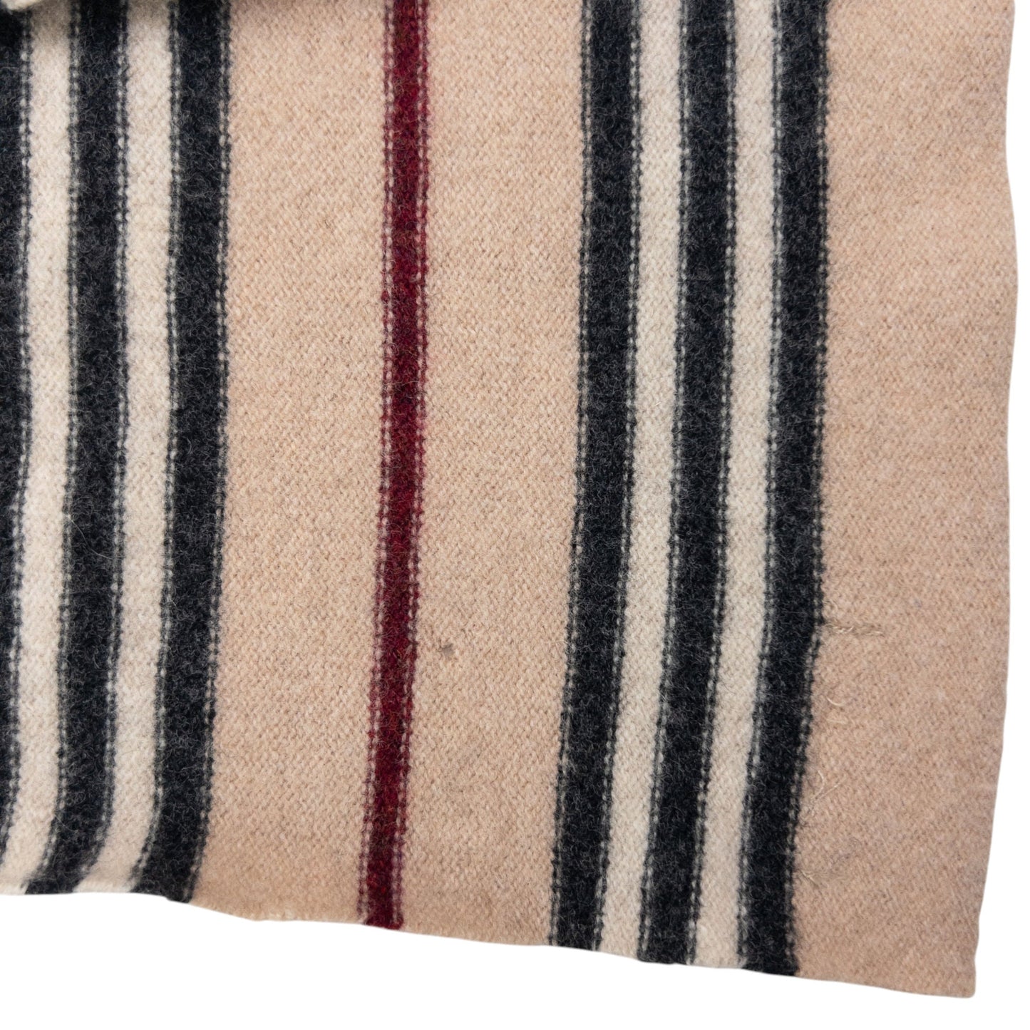 Vintage 2000s Burberry Nova Stripe Wool Scarf | O/S, Beige