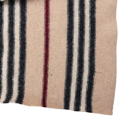 Vintage 2000s Burberry Nova Stripe Wool Scarf | O/S, Beige