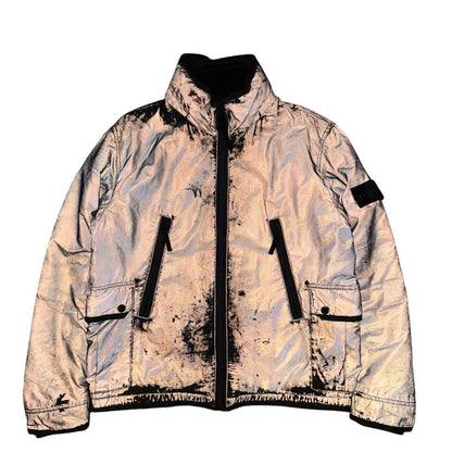 Stone Island Liquid Reflective Jacket | XL, Reflective Grey