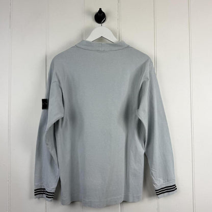 1996 Stone Island Mock Neck Long Sleeve T-Shirt (S) | Small, Blue