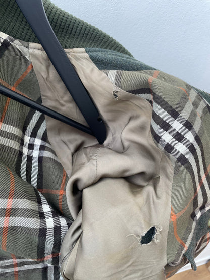 Burberry 90s Wool Bomber Jacket | Medium, Red