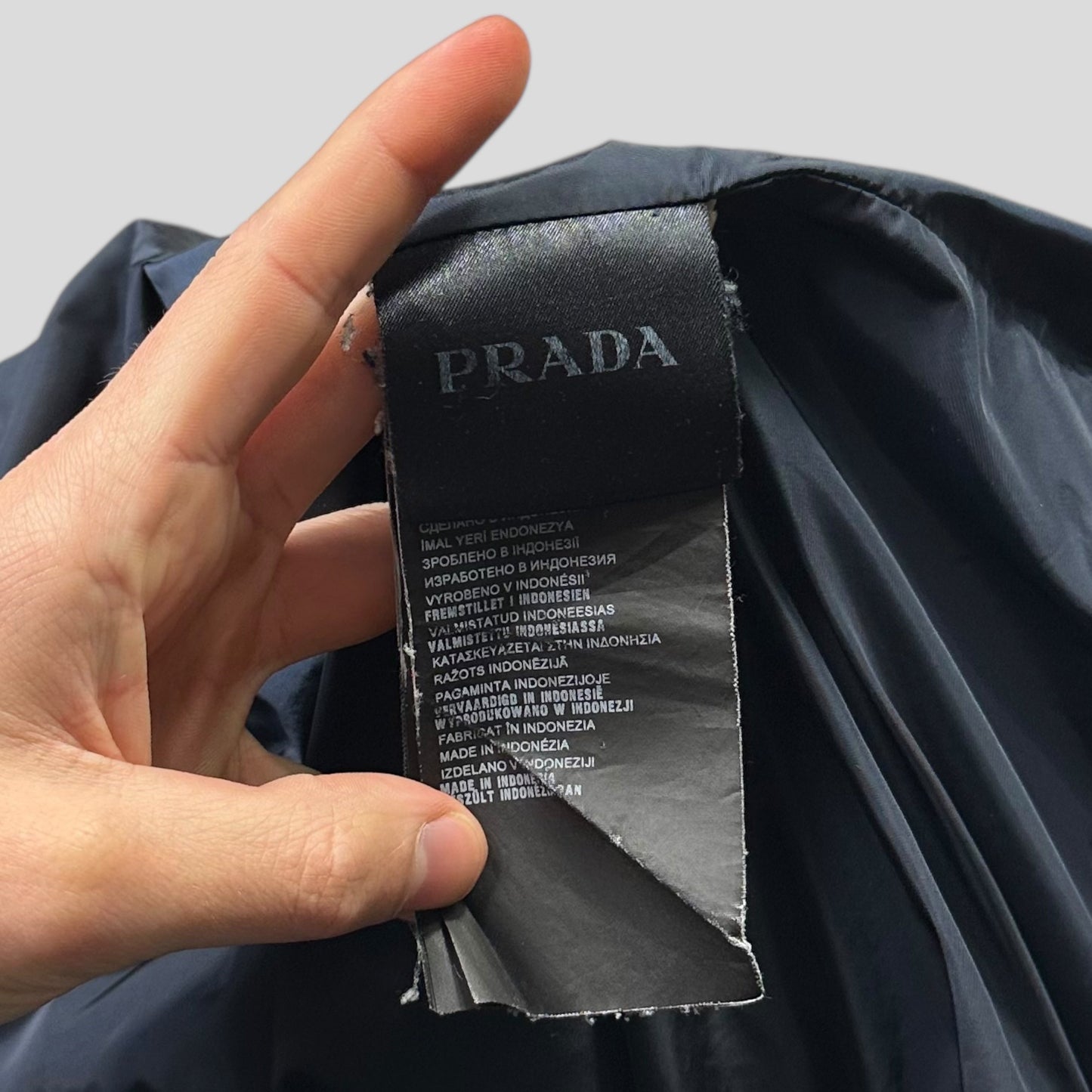 Prada 2014 Navy Nylon Down Triangle Plaque Puffer Jacket - IT48 (M/L)