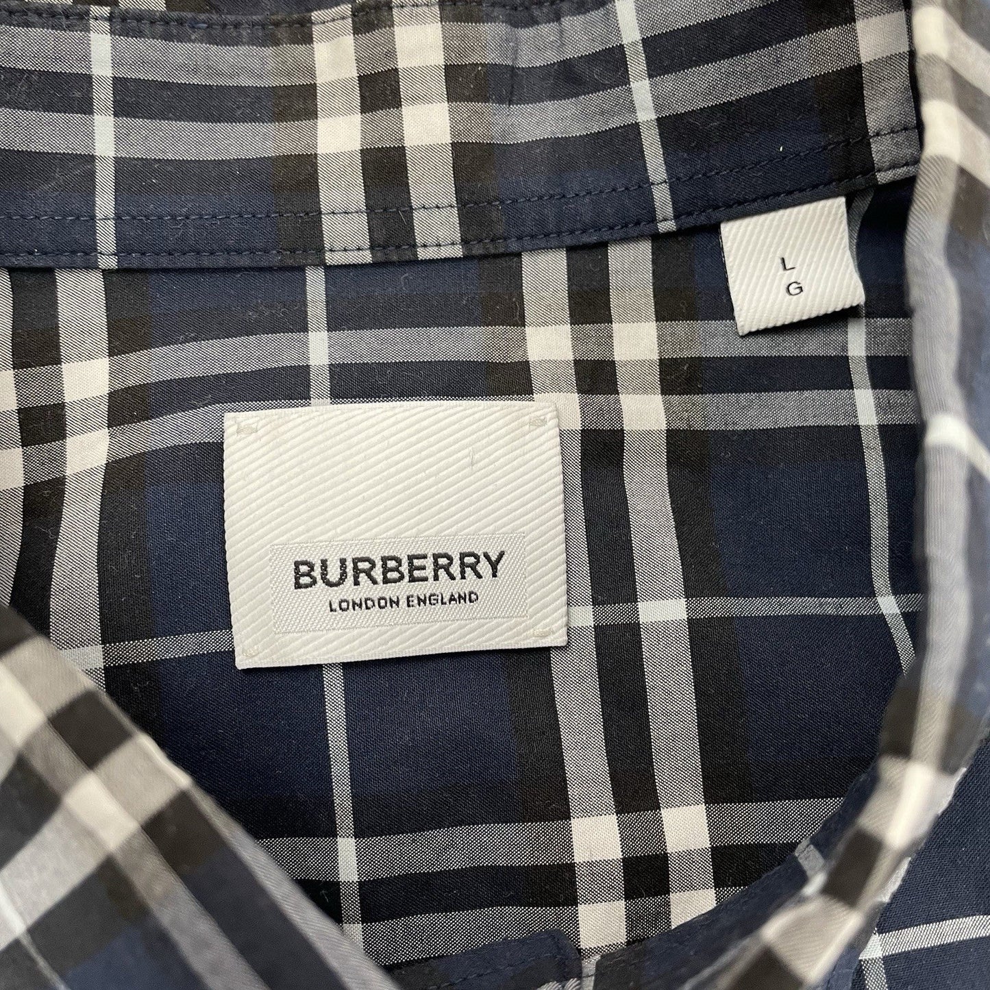Burberry Simpson Nova Check Shirt, Size Large | Burberry, Blue