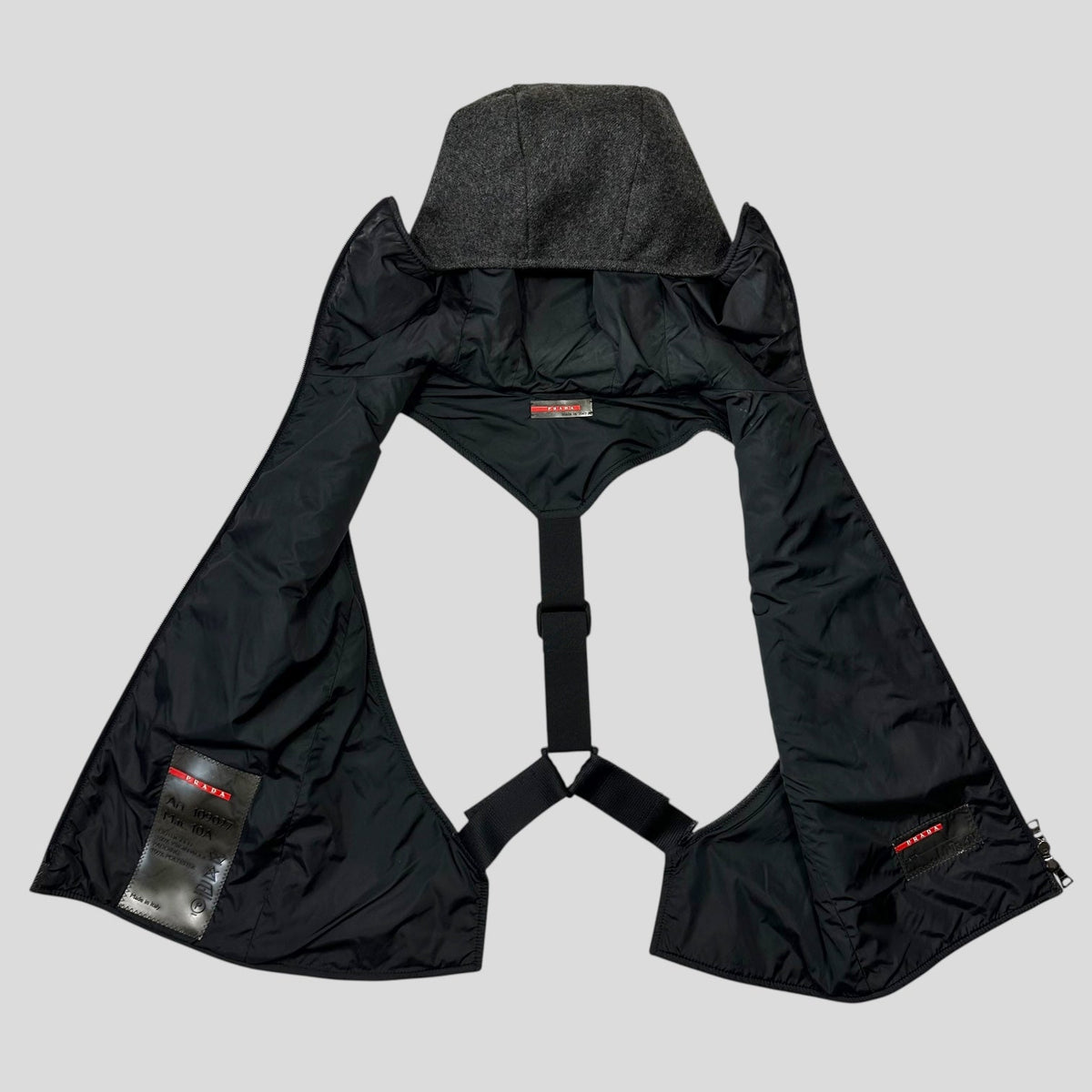 Prada Sport AW99 Technical Wool Ninja Harness Vest - IT42 (S) | Grey
