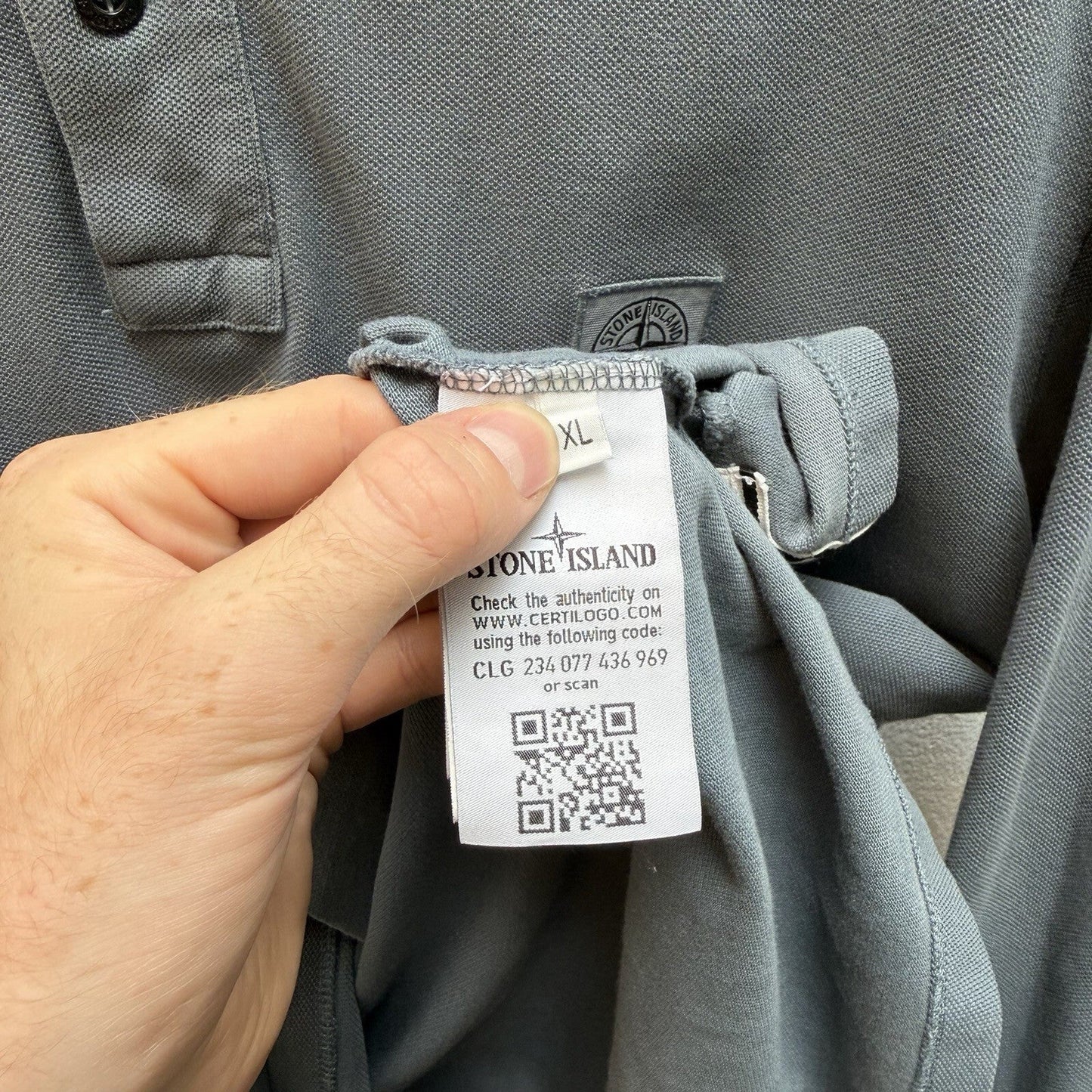 Stone Island Long Sleeve Polo Shirt (XL) | Extra Large, Blue