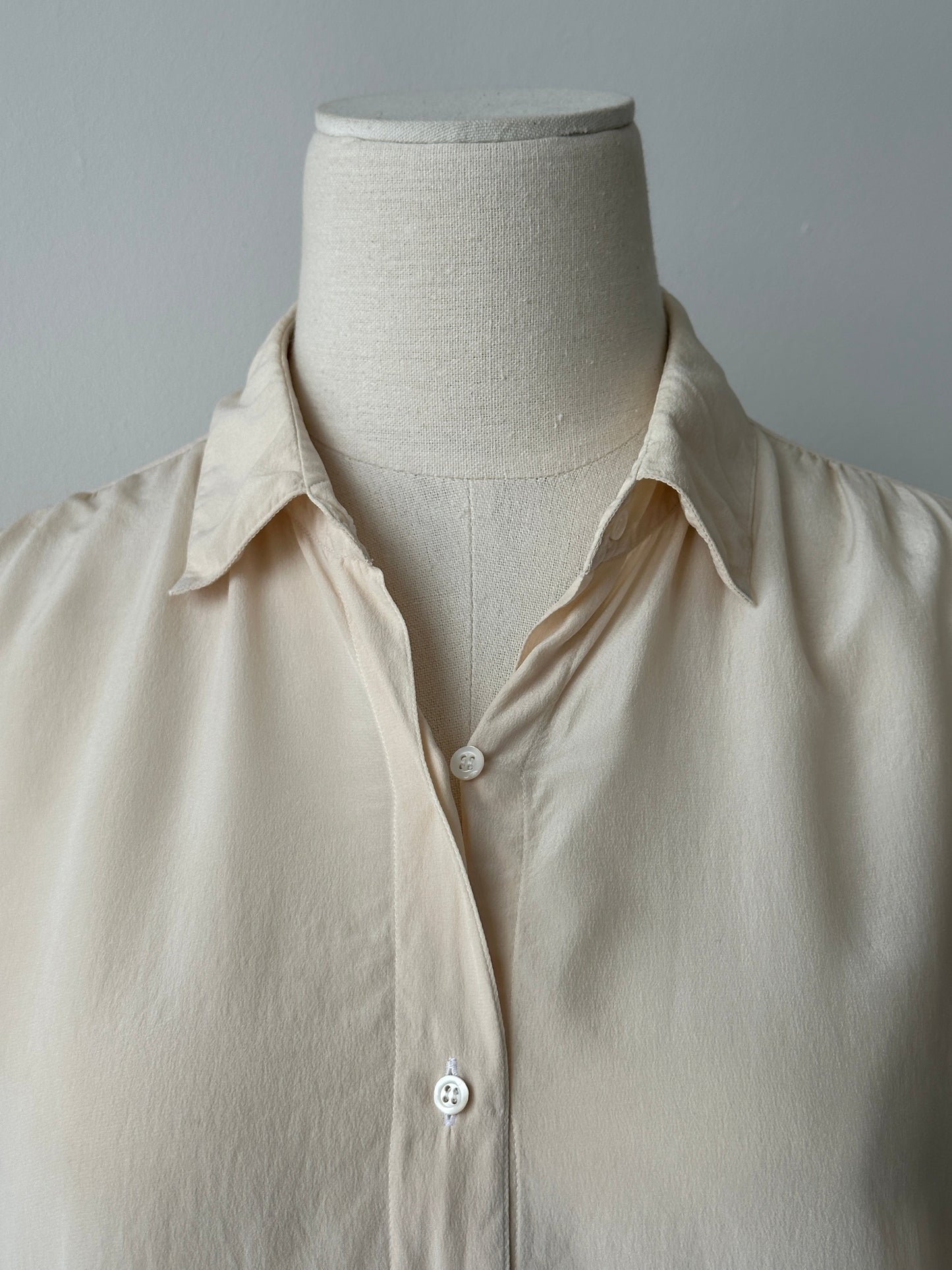 Italian Vintage 1990s Pure Silk Sheer Shirt - L