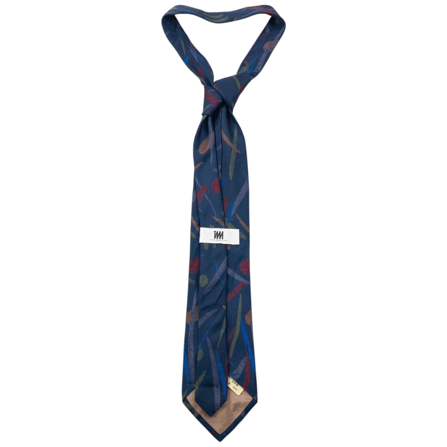 Vintage 90s Issey Miyake Pattern Silk Tie | O/S, Blue