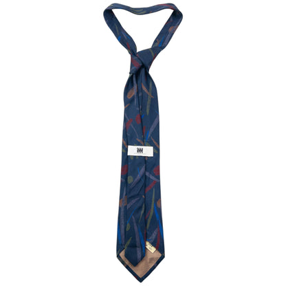 Vintage 90s Issey Miyake Pattern Silk Tie | O/S, Blue