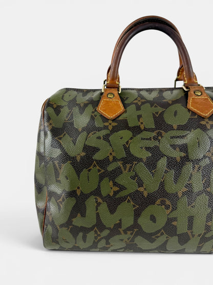 2001 Louis Vuitton x Stephen Sprouse Khaki Graffiti Speedy 30 Handbag | O/S, Multicoloured