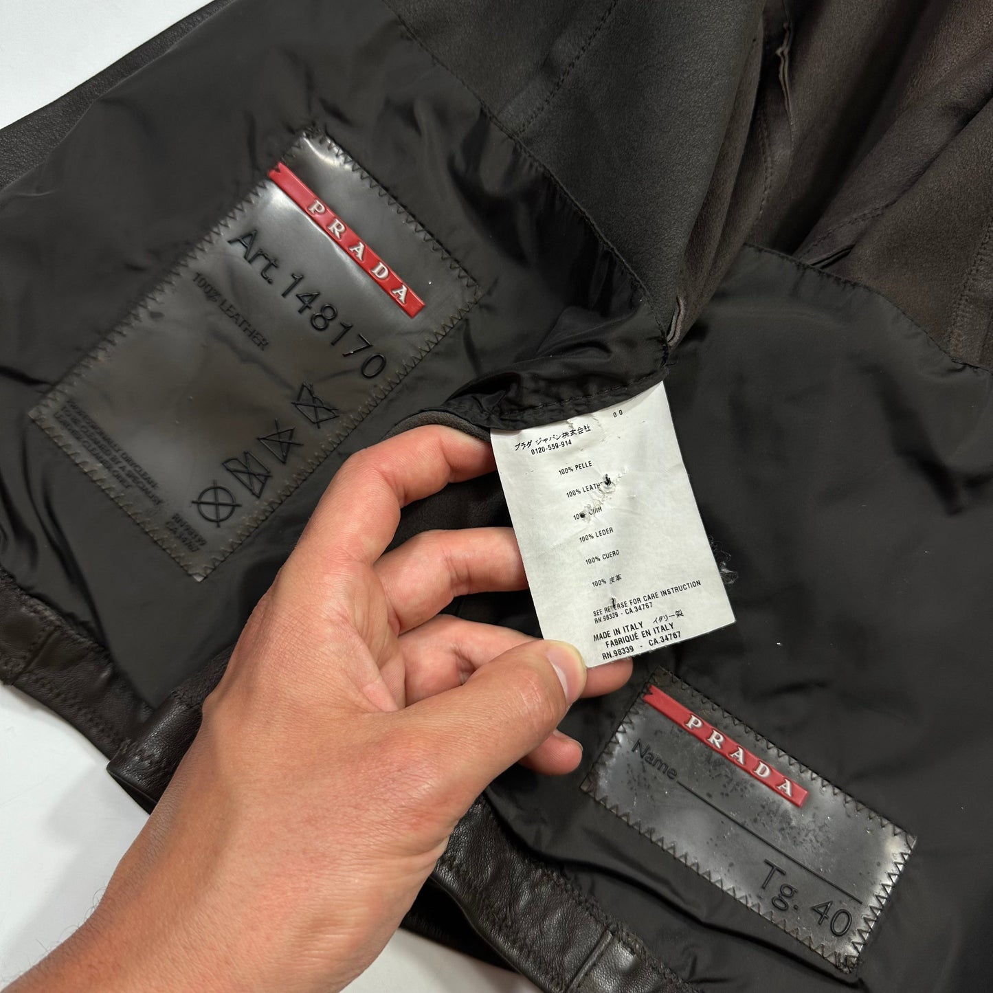 Prada Sport 2004 Leather Love Heart Back Logo Work Jacket - IT40 | Default Title, Brown