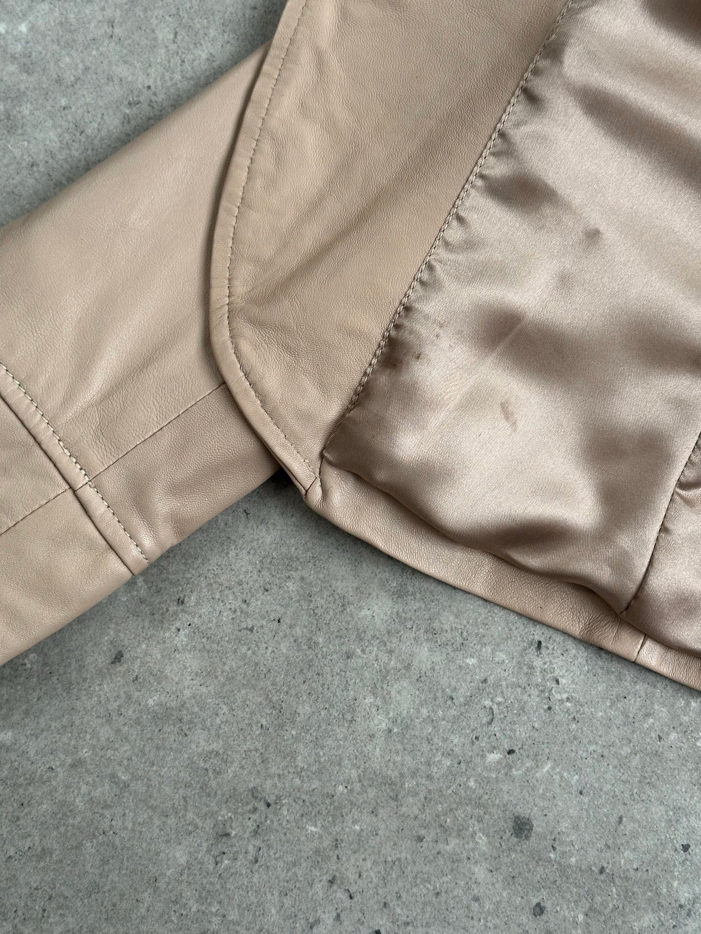 British Vintage 1990s Asymmetric Leather Jacket - M