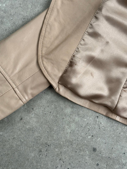 British Vintage 1990s Asymmetric Leather Jacket - M