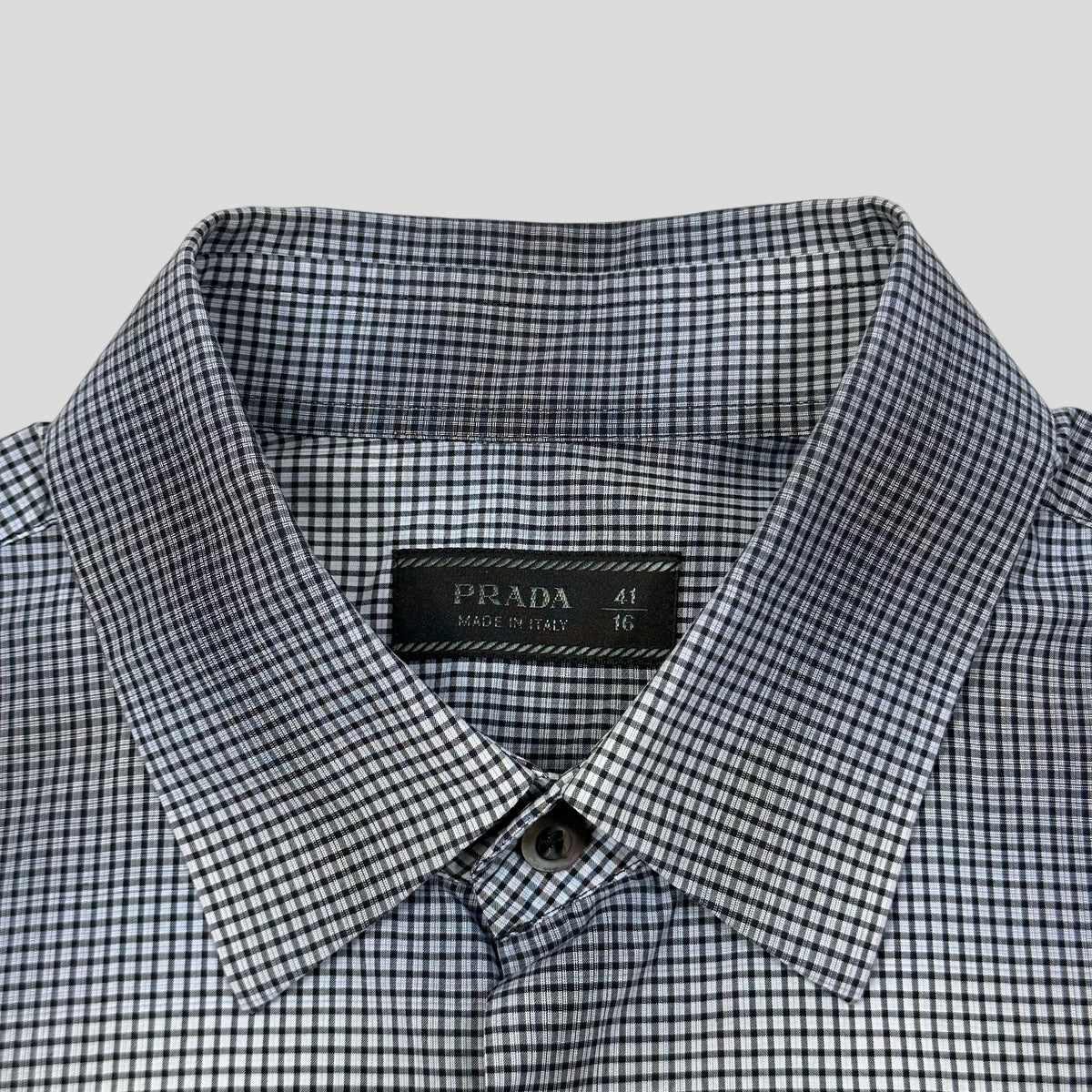 Prada Milano 2009 Shadow Check Print Shirt - M | 41, Black and White