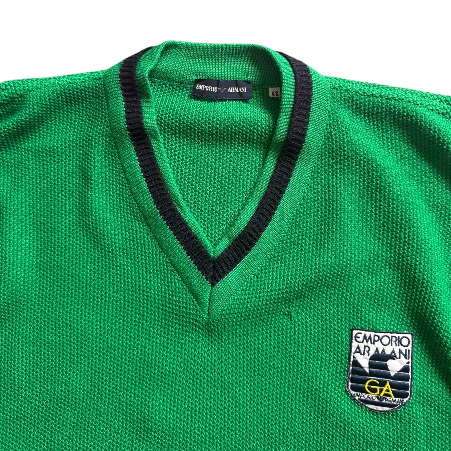 1980's Emporio Armani Knitted V-Neck Jumper (S) | Default Title, Red