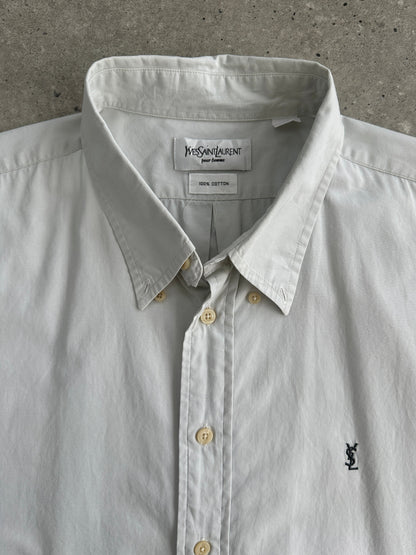 Yves Saint Laurent Pour Homme Pure Cotton Short Sleeve Logo Shirt - XXL
