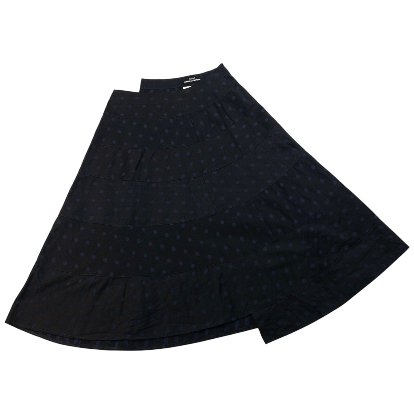 Vintage 2000s Comme Des Garçons Tricot Polka Dot Asymmetric Skirt Womens Size W27 | W27, Black