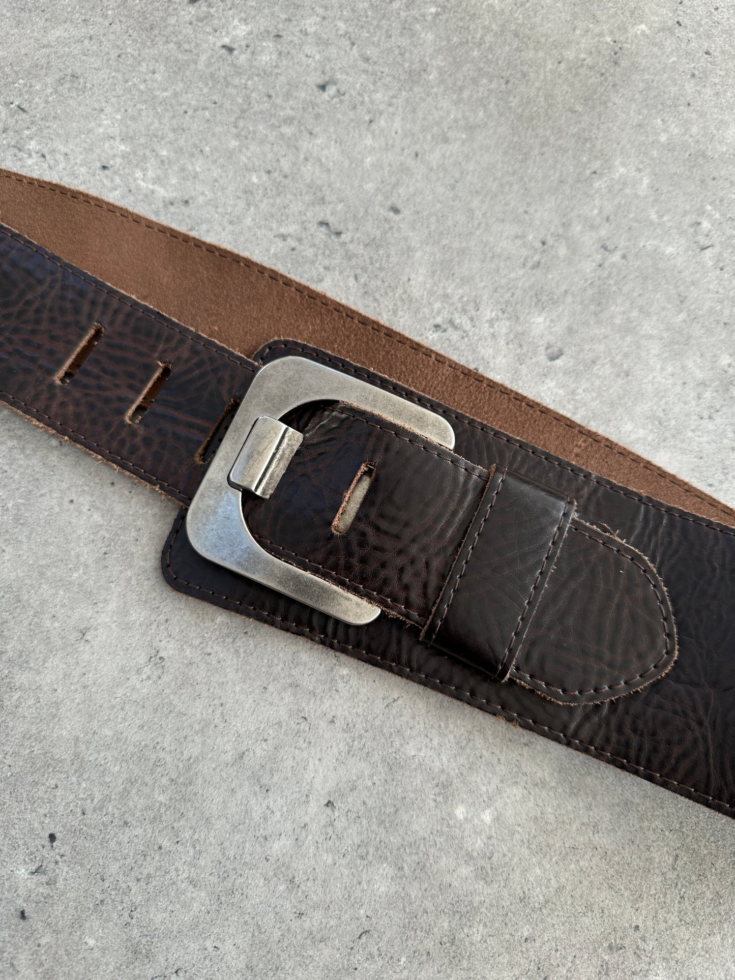 Vintage 1990s Chunky Leather Belt - W34-38