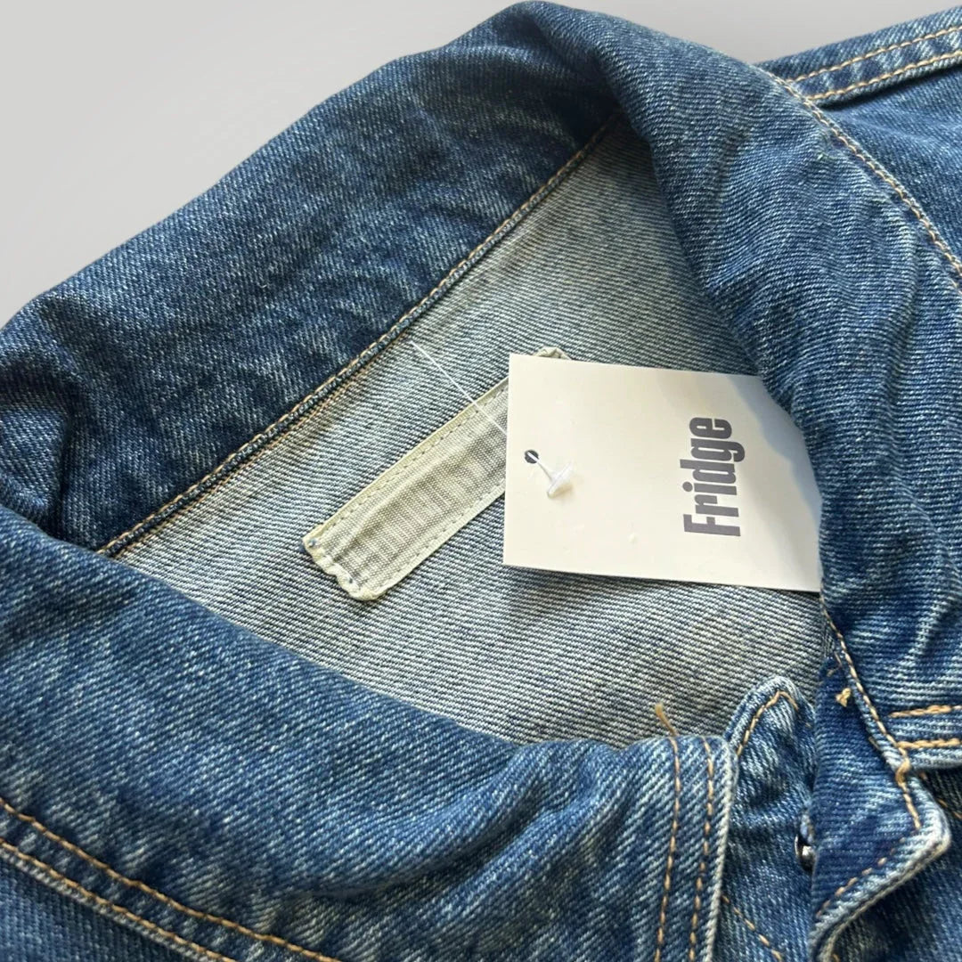 Farmers Market by Anglan Cropped Denim Jacket L