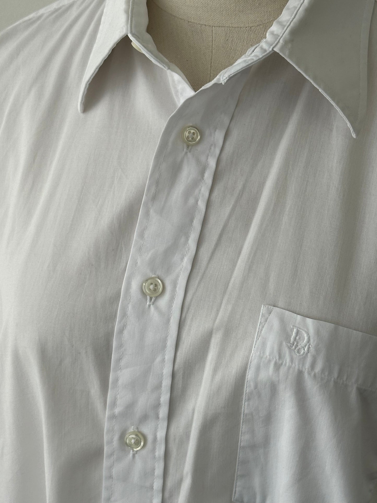 Christian Dior 1990s cotton logo shirt in size M, featuring classic Dior branding and a casual, stylish fit.