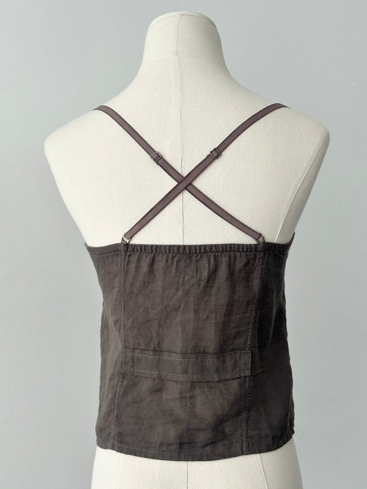 Armani Jeans 1990s Pure Linen Corset Top - S